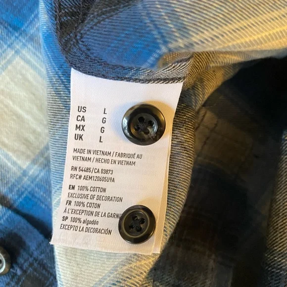 Men’s American Eagle Classic Fit Flannel SZ L - Picture 7 of 11